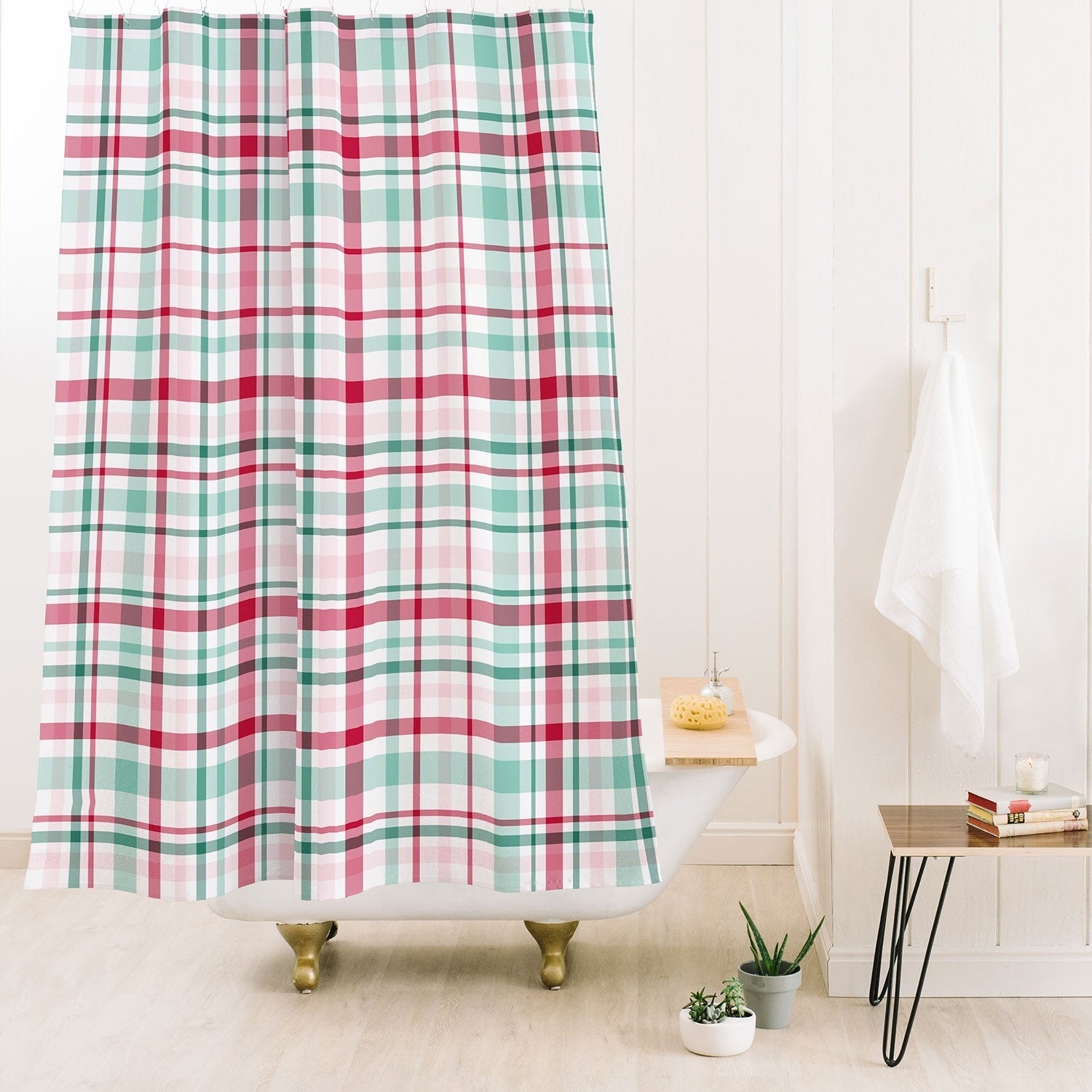 Lisa Argyropoulos Merry Vintage Plaid Shower Curtain