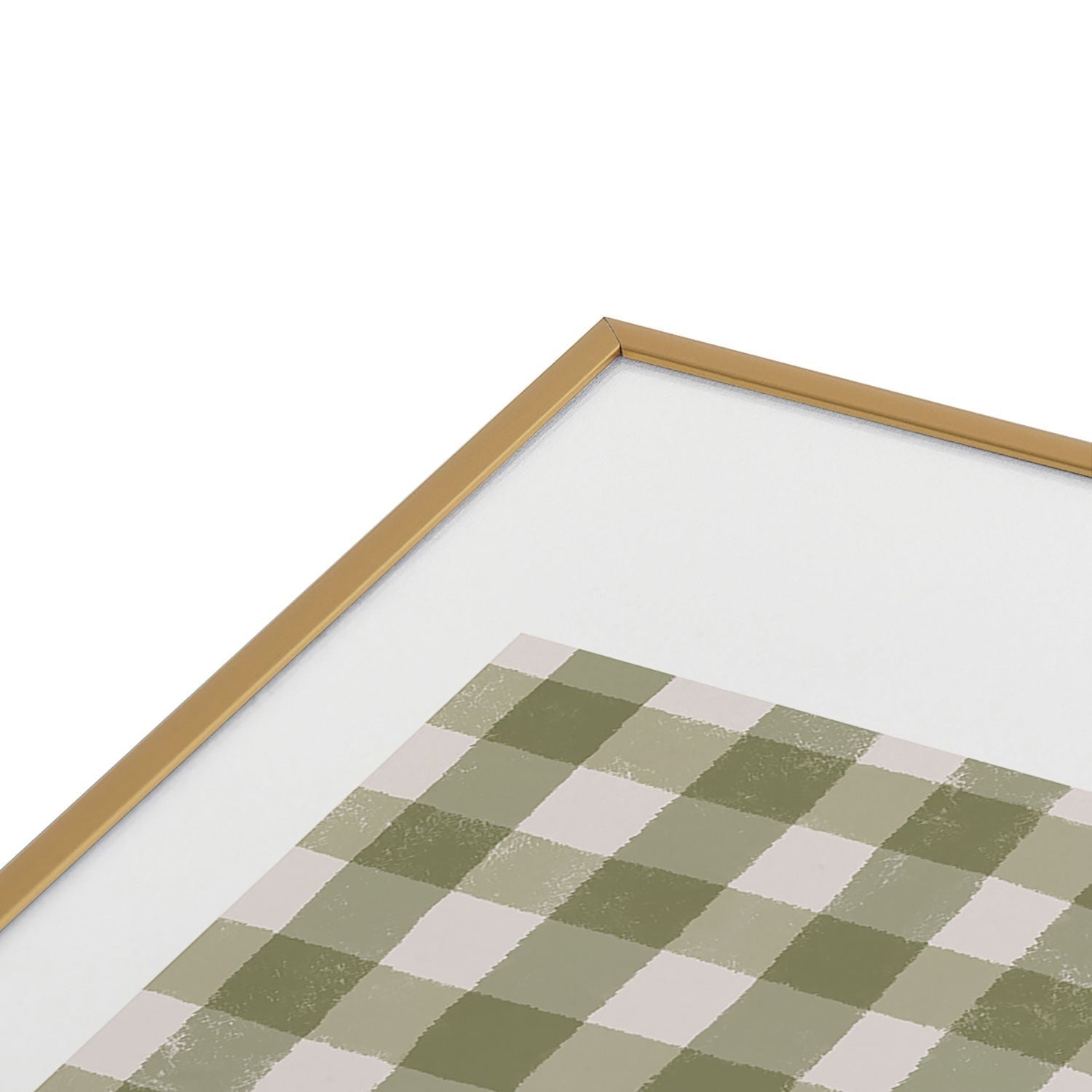 Menina Lisboa Rustic Green Plaid Metal Framed Art Print