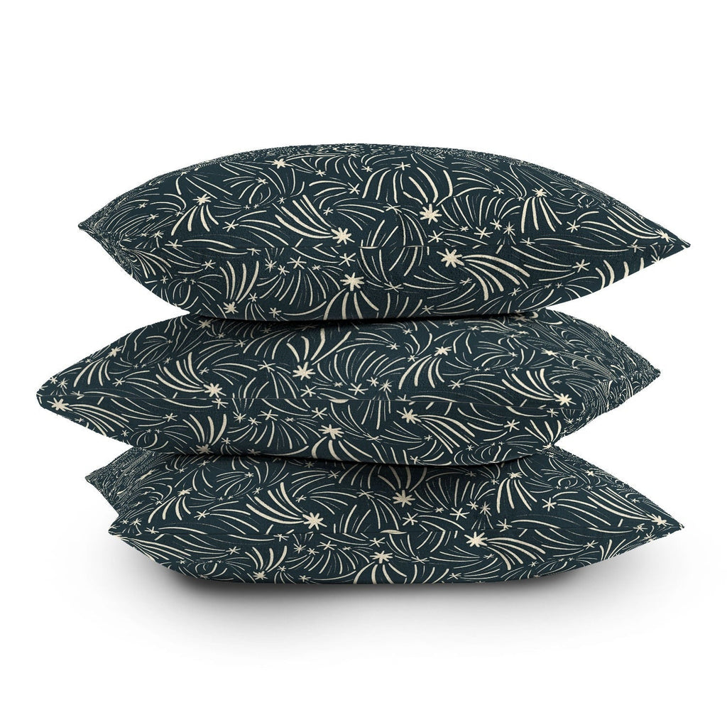 Little Om Pattern Shooting Stars blue Outdoor Throw Pillow