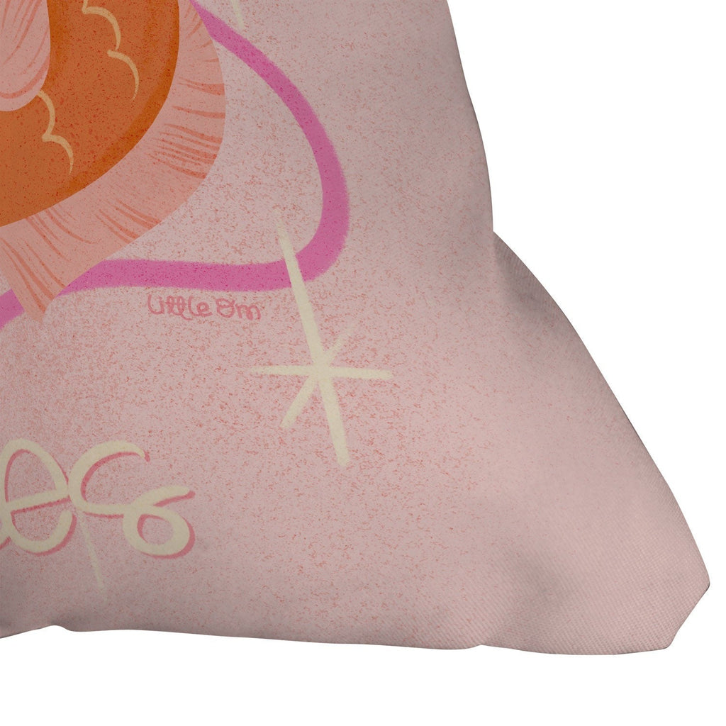 Little Om Zodiac Sign Pisces Outdoor Throw Pillow