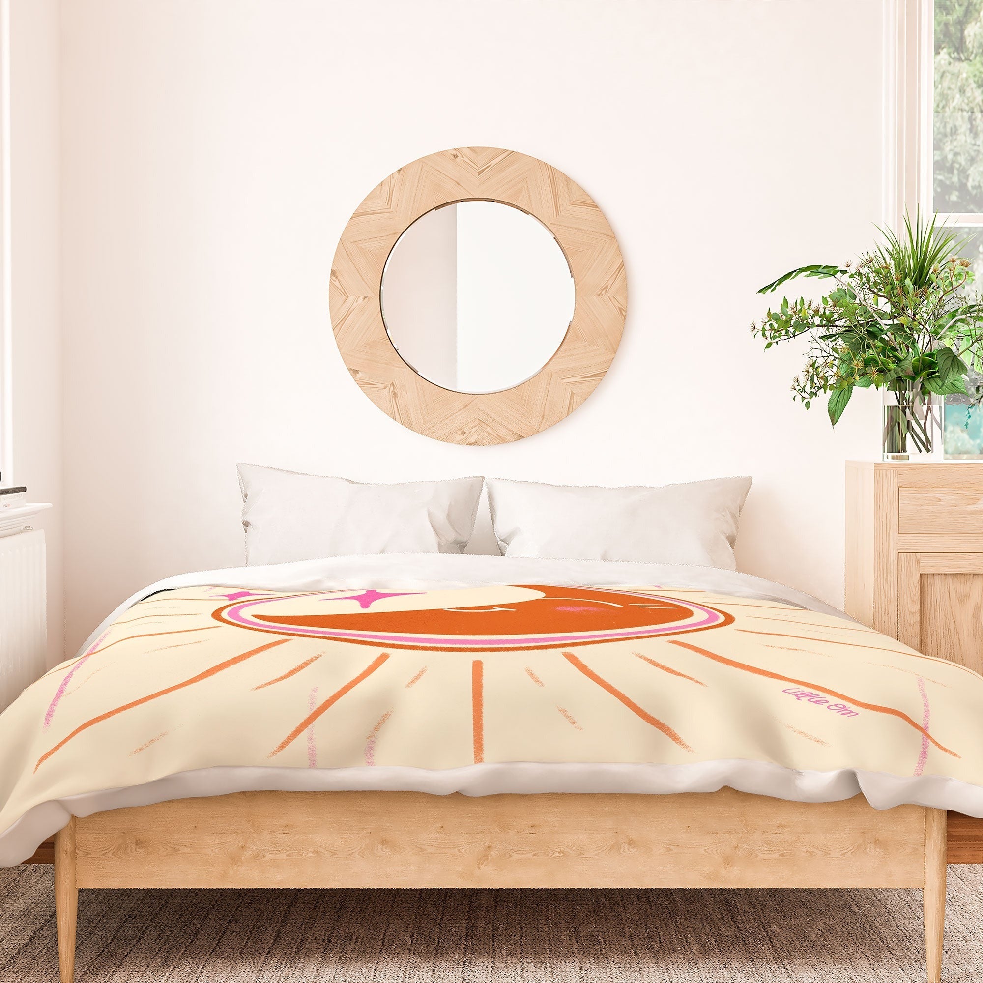Little Om Celestial Moon cream Duvet Cover