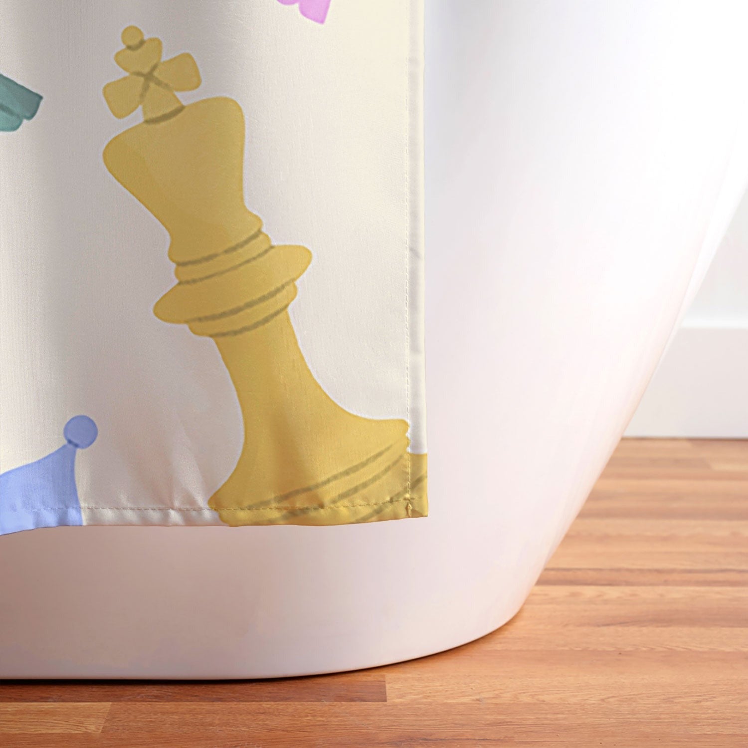 Design by Spark Chess Game Pieces Shower Curtain
