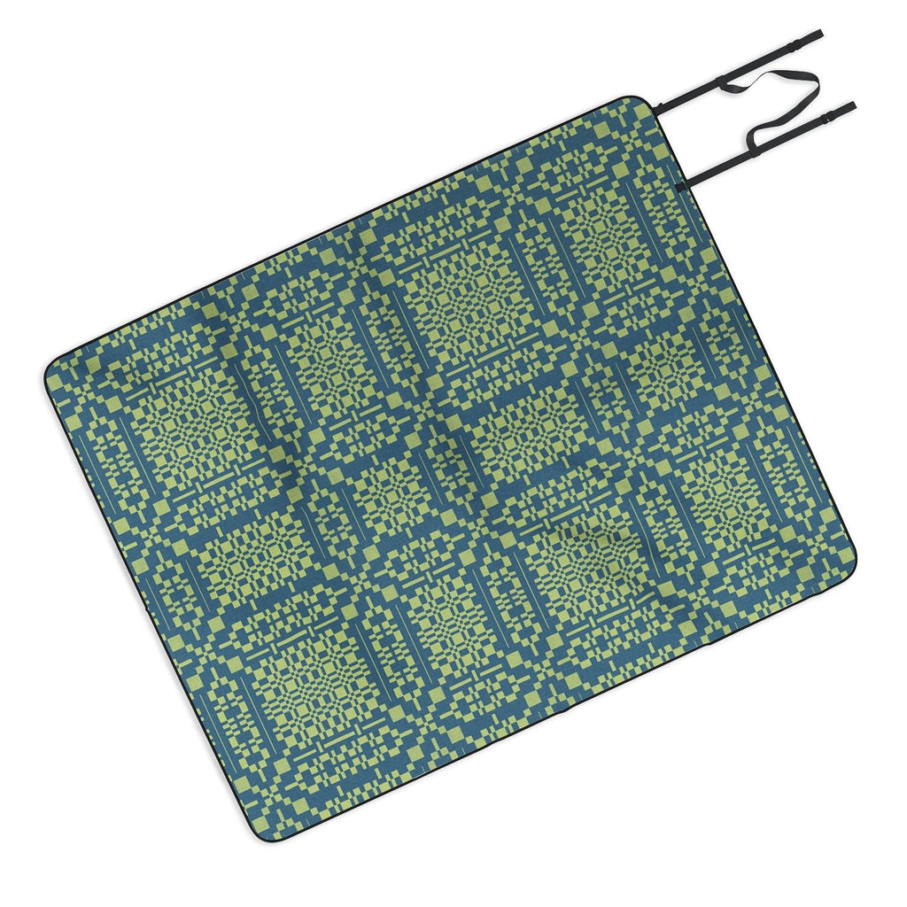 Marta Barragan Camarasa Nostalgic Grid Design Picnic Blanket