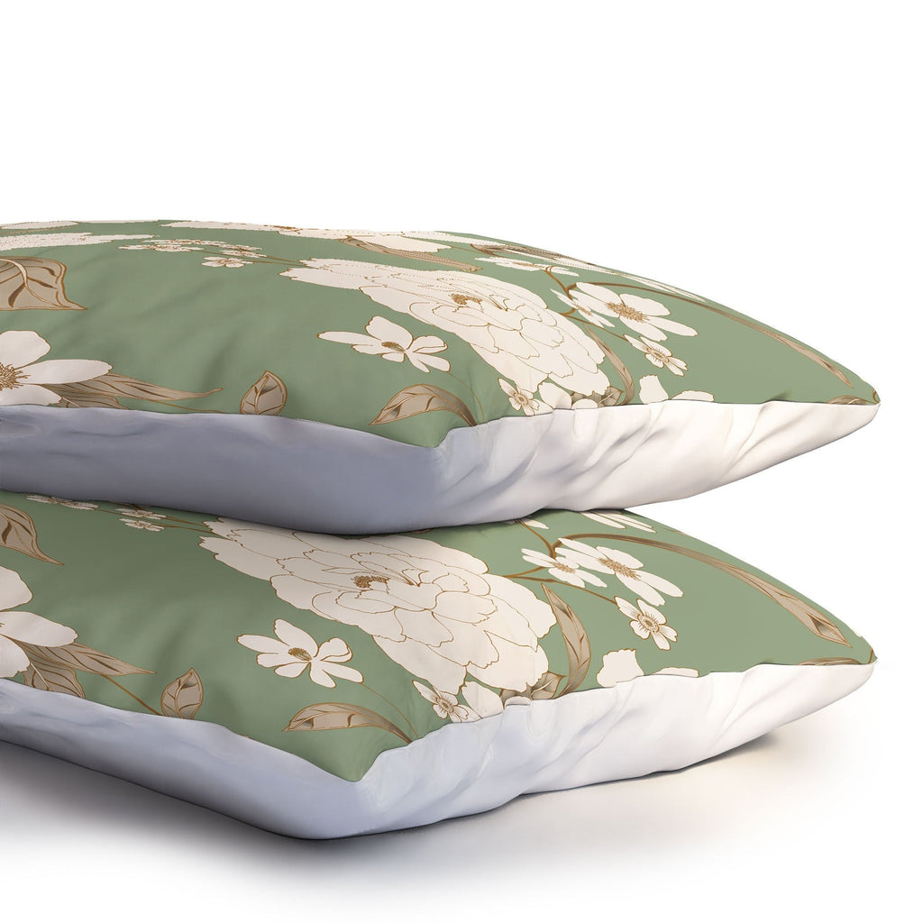Gabriela Fuente Olive Floral Roberta Pillow Shams