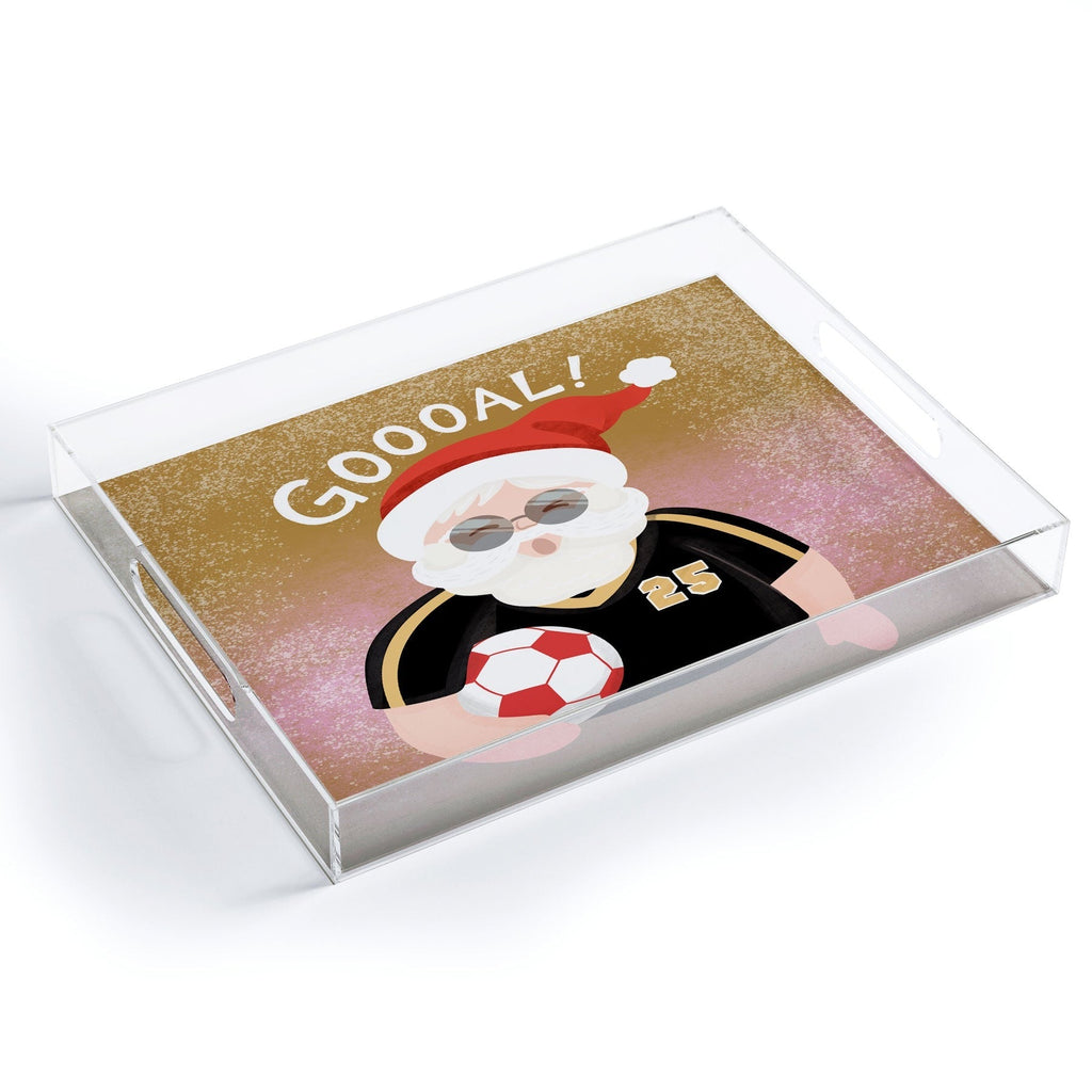 Design by Spark Sporty Soccer Santa Acrylic Tray