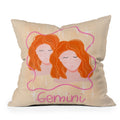 Little Om Zodiac Signs Gemini Throw Pillow