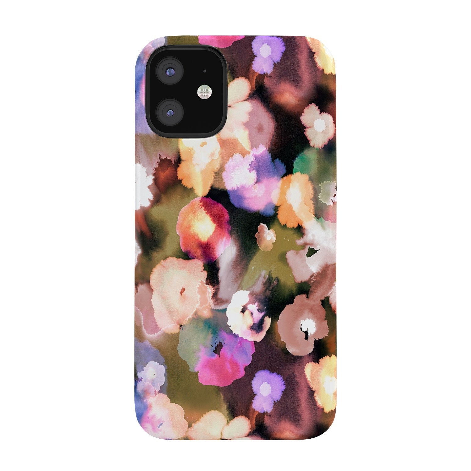 Ninola Design Botanic Retreat Ombre Abstract Watercolor Flowers Pink gold Phone Case