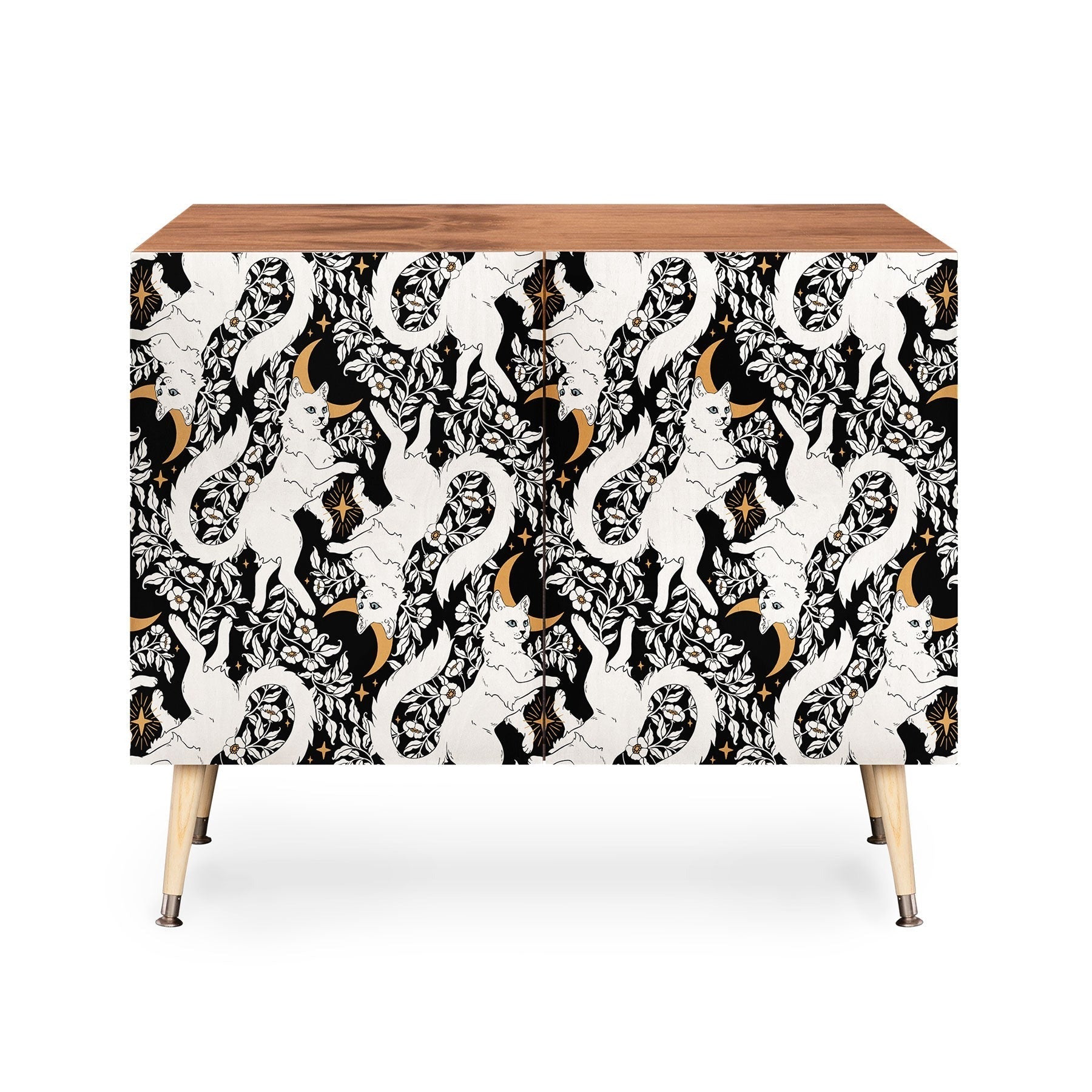 Avenie Celestial Cats Gold Credenza