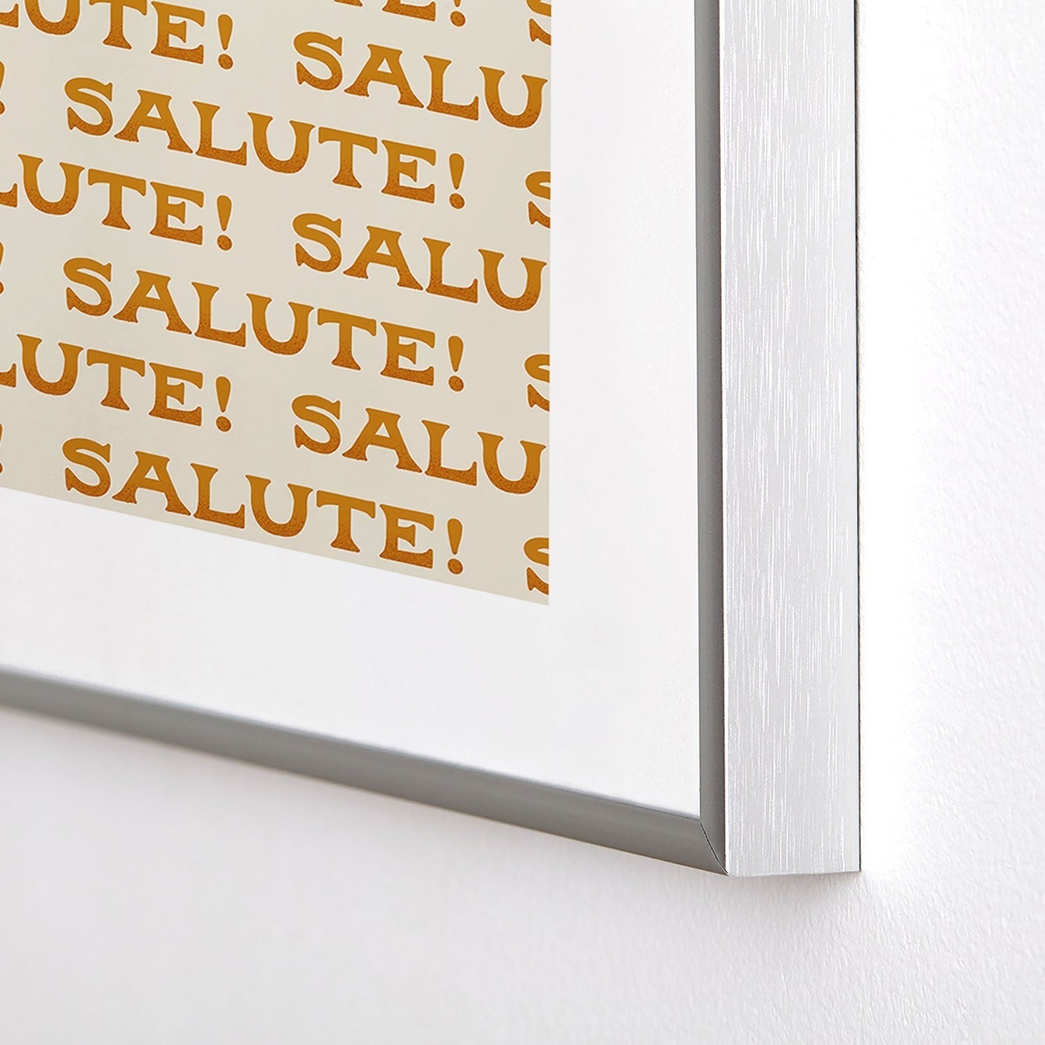 Jessica Molina Salute Gold Pattern on Cream Metal Framed Art Print