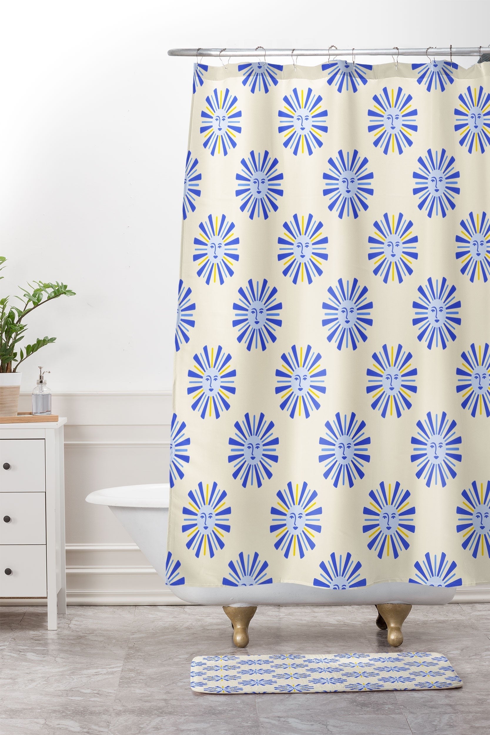Design by Spark Dolce Vita Radial Sun Shower Curtain And Mat