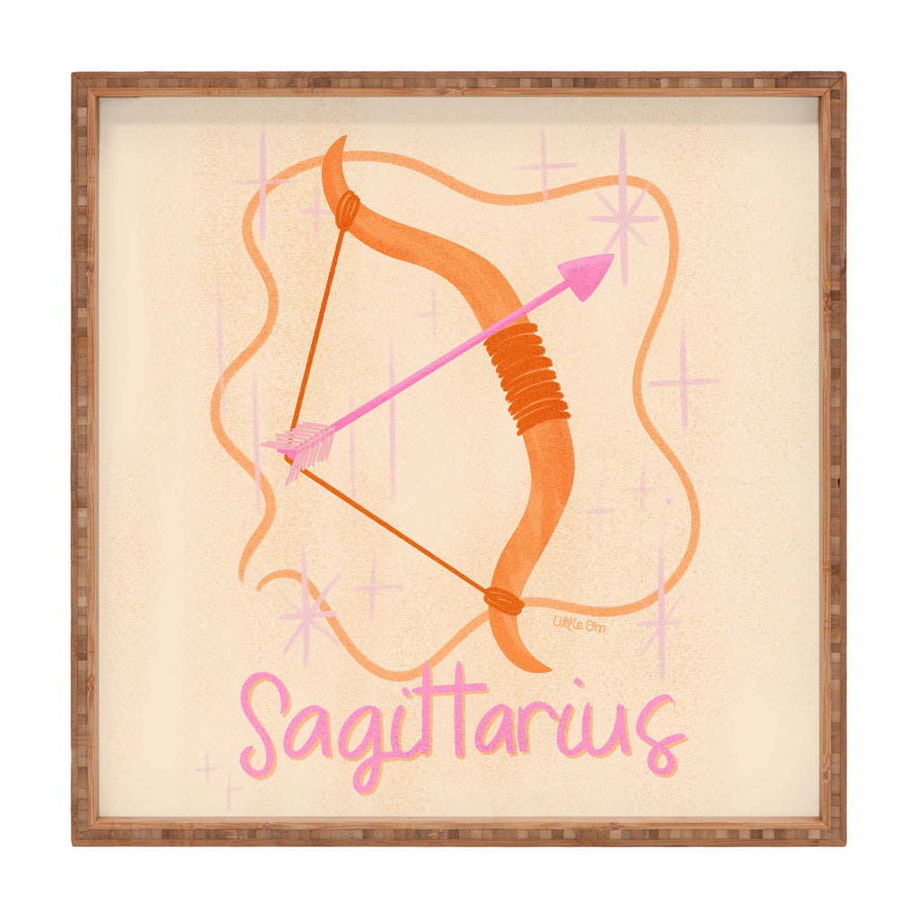 Little Om Zodiac Sign Sagittarius Square Tray