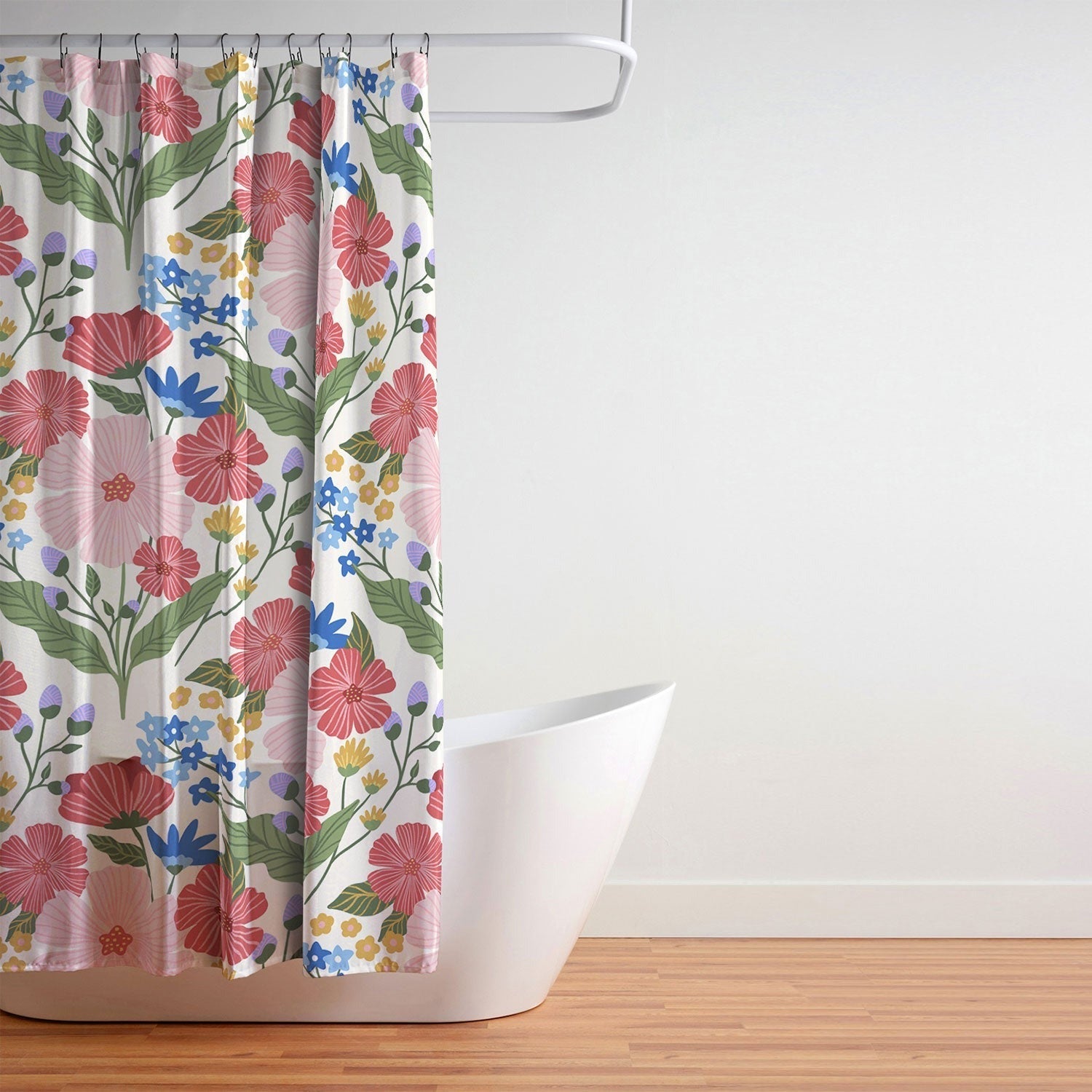 Design by Spark Wild Bloom Flowers Shower Curtain