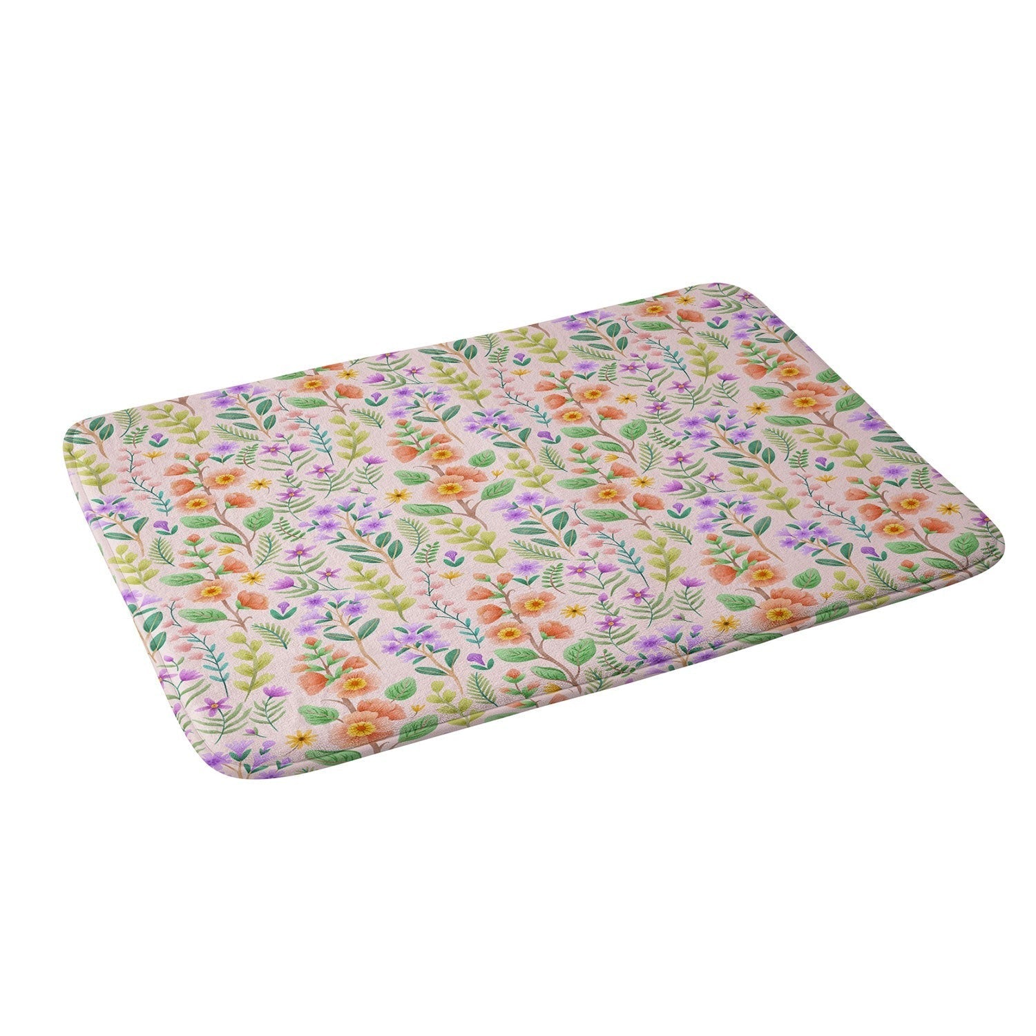 Pimlada Phuapradit Ditsy Spring Floral Memory Foam Bath Mat