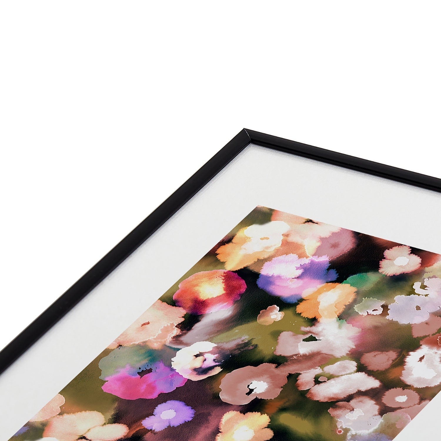 Ninola Design Botanic Retreat Ombre Abstract Watercolor Flowers Pink gold Metal Framed Art Print
