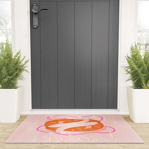 Little Om Zodiac Sign Pisces Welcome Mat