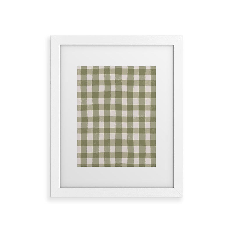 Menina Lisboa Rustic Green Plaid Framed Art Print