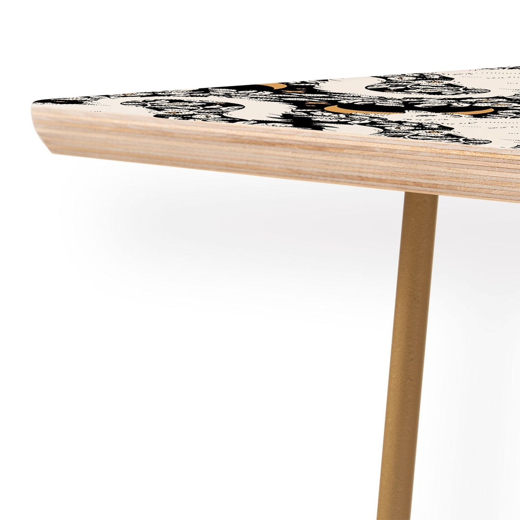 Avenie Celestial Cats Gold Coffee Table