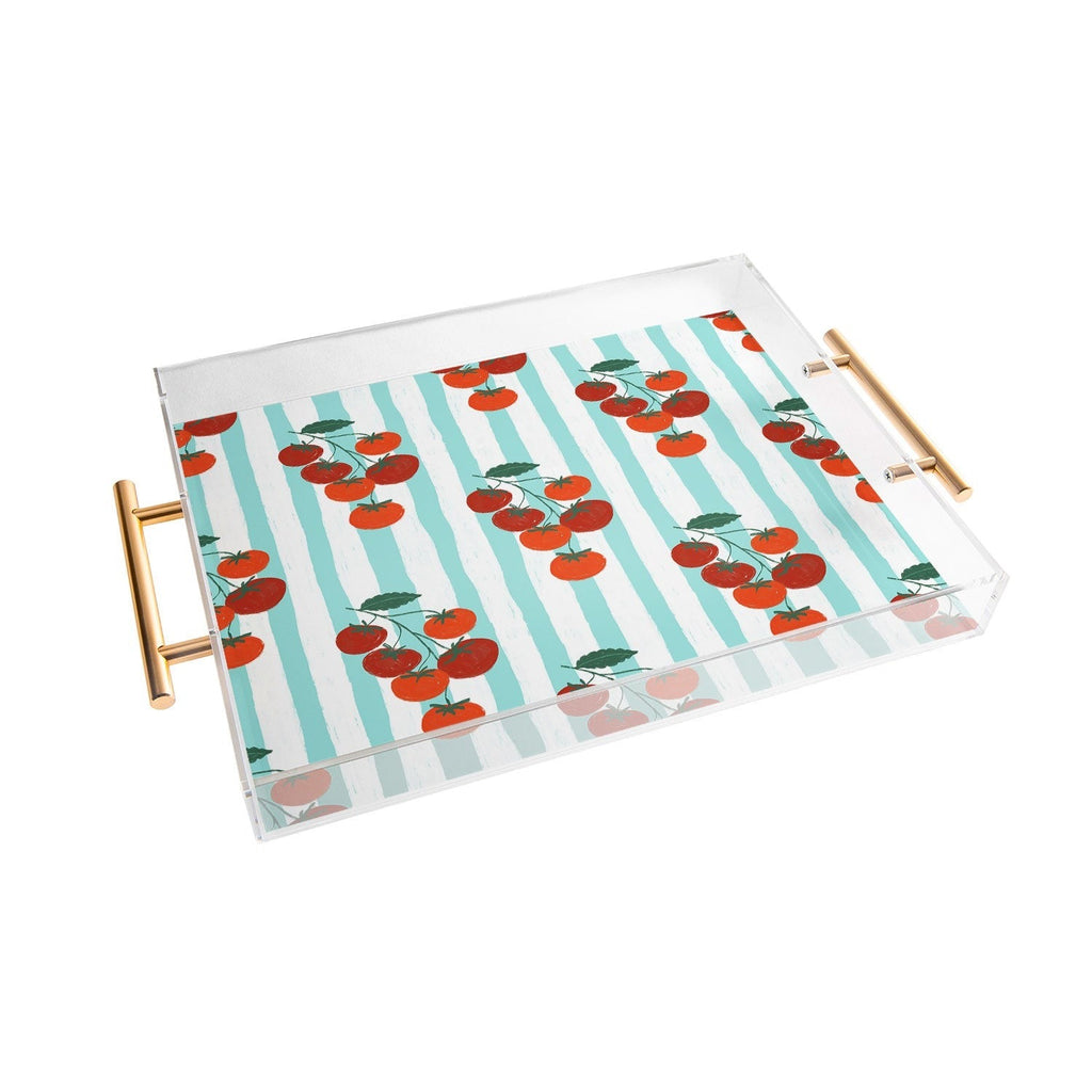 Design by Spark Zesty Tomatoes and Stripes Acrylic Tray