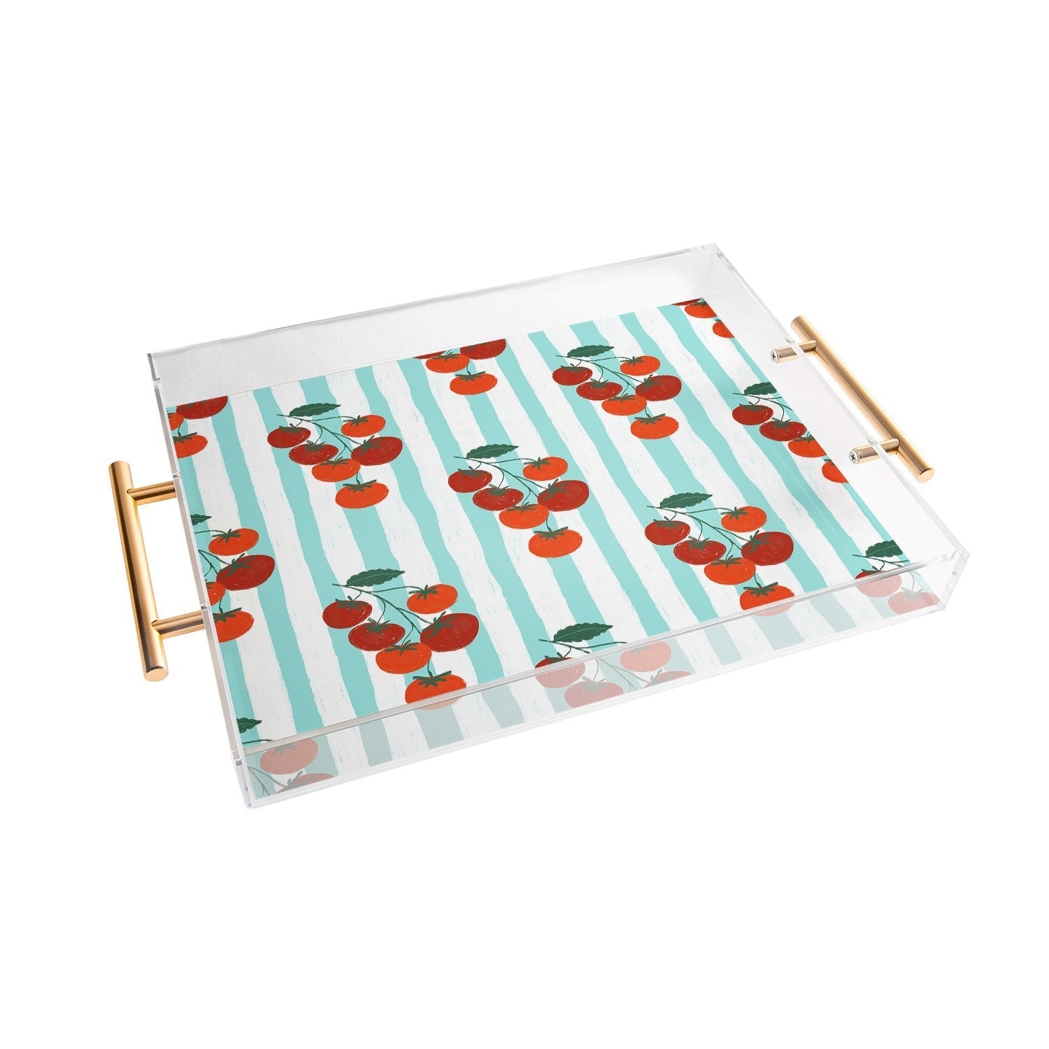 Design by Spark Zesty Tomatoes and Stripes Acrylic Tray