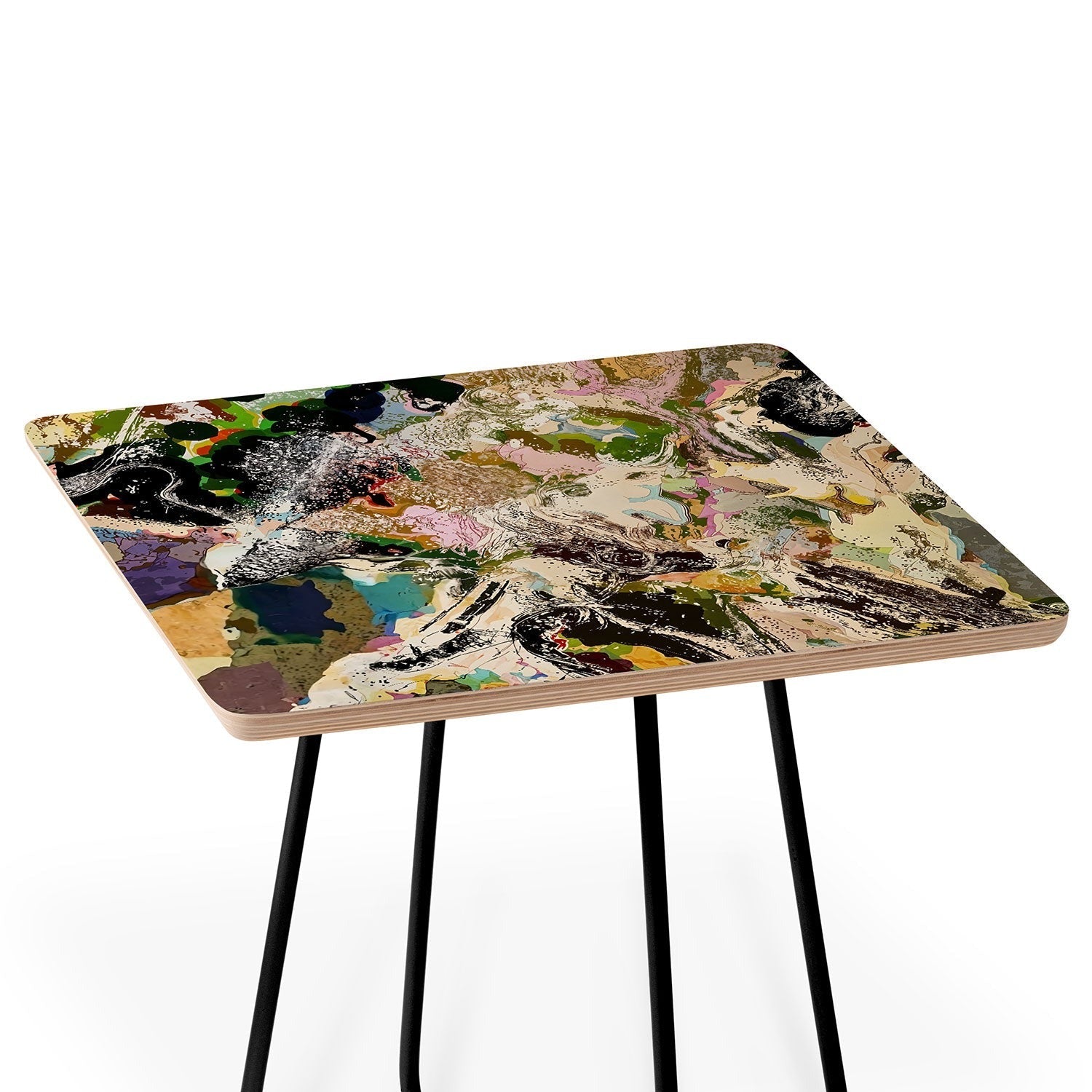 83 Oranges Echoes Beneath the Surface Side Table