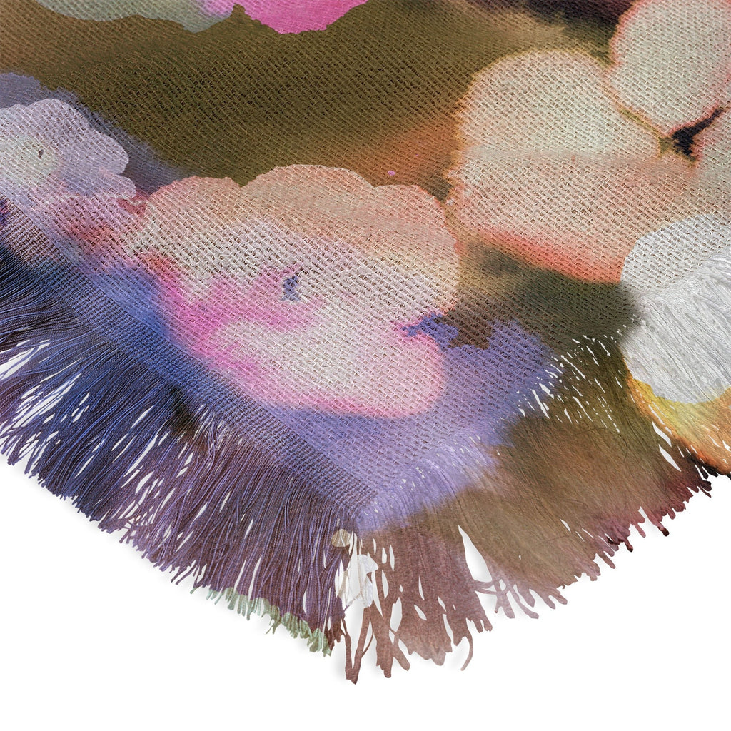 Ninola Design Botanic Retreat Ombre Abstract Watercolor Flowers Pink gold Throw Blanket