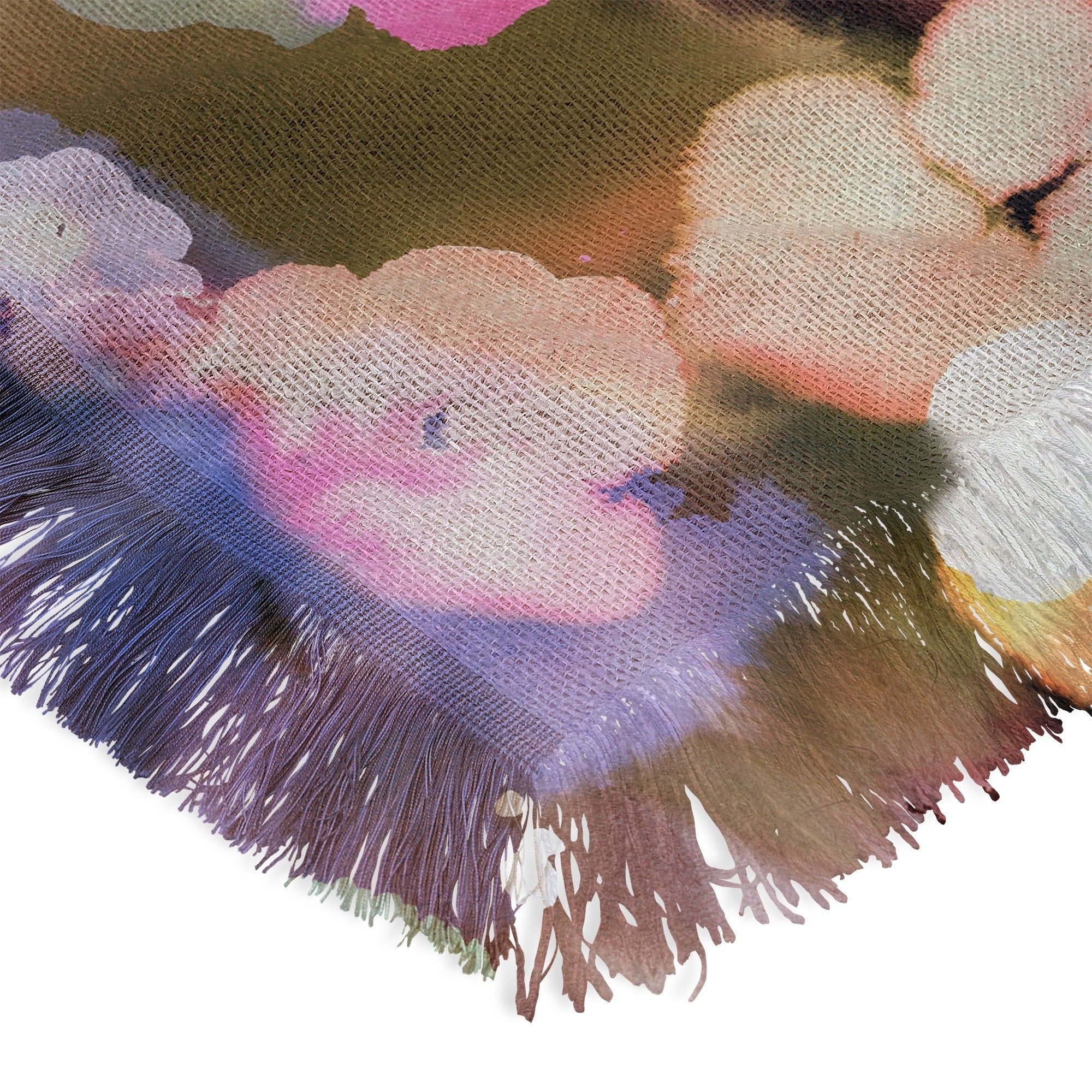 Ninola Design Botanic Retreat Ombre Abstract Watercolor Flowers Pink gold Throw Blanket