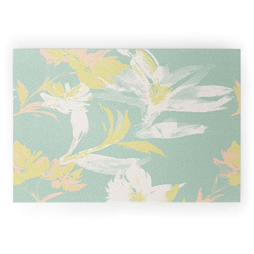 Gabriela Fuente Emma Floral Mint Welcome Mat