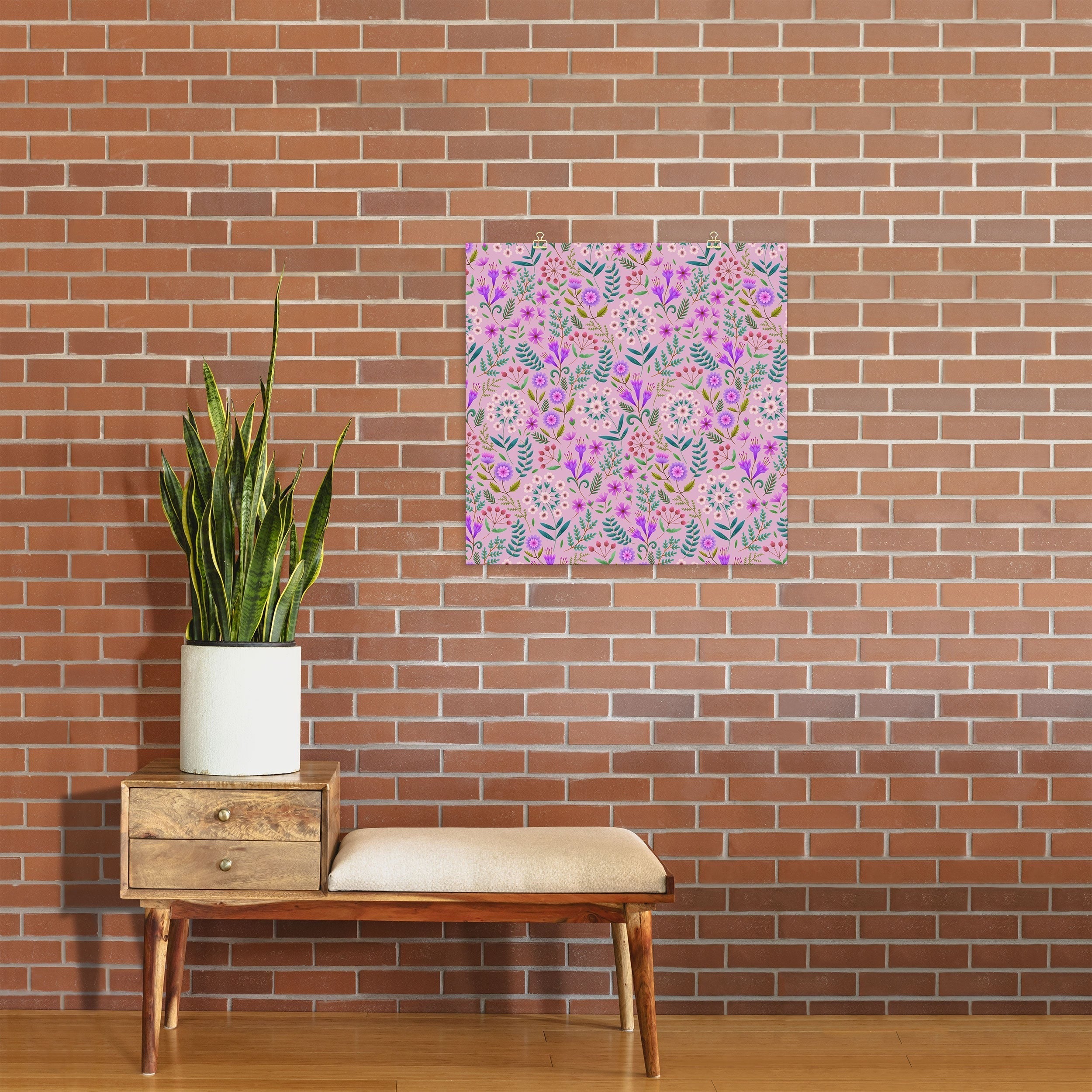 Pimlada Phuapradit Ditsy Purple Floral Half Drop Art Print