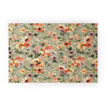 Ninola Design Botanic Retreat Floral Oleander Whimsical Teal Green Welcome Mat