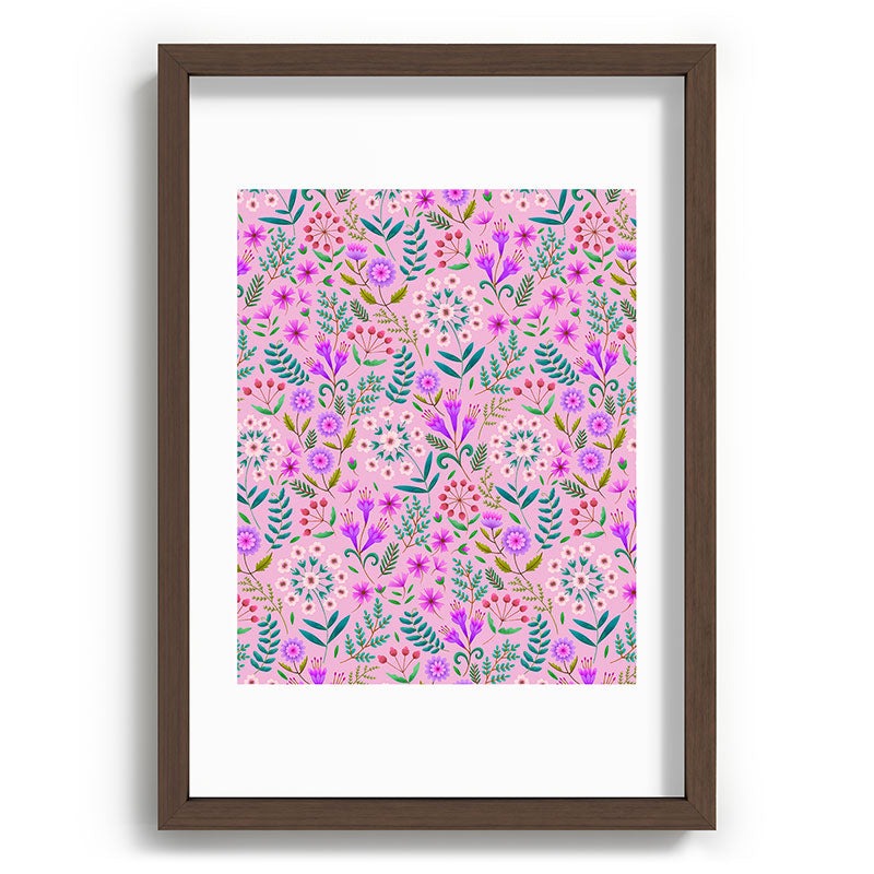 Pimlada Phuapradit Ditsy Purple Floral Half Drop Recessed Framing Rectangle