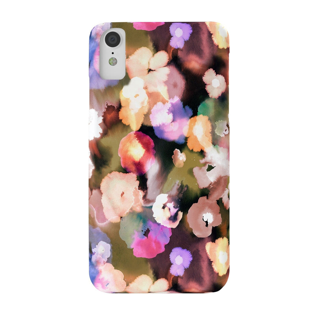 Ninola Design Botanic Retreat Ombre Abstract Watercolor Flowers Pink gold Phone Case