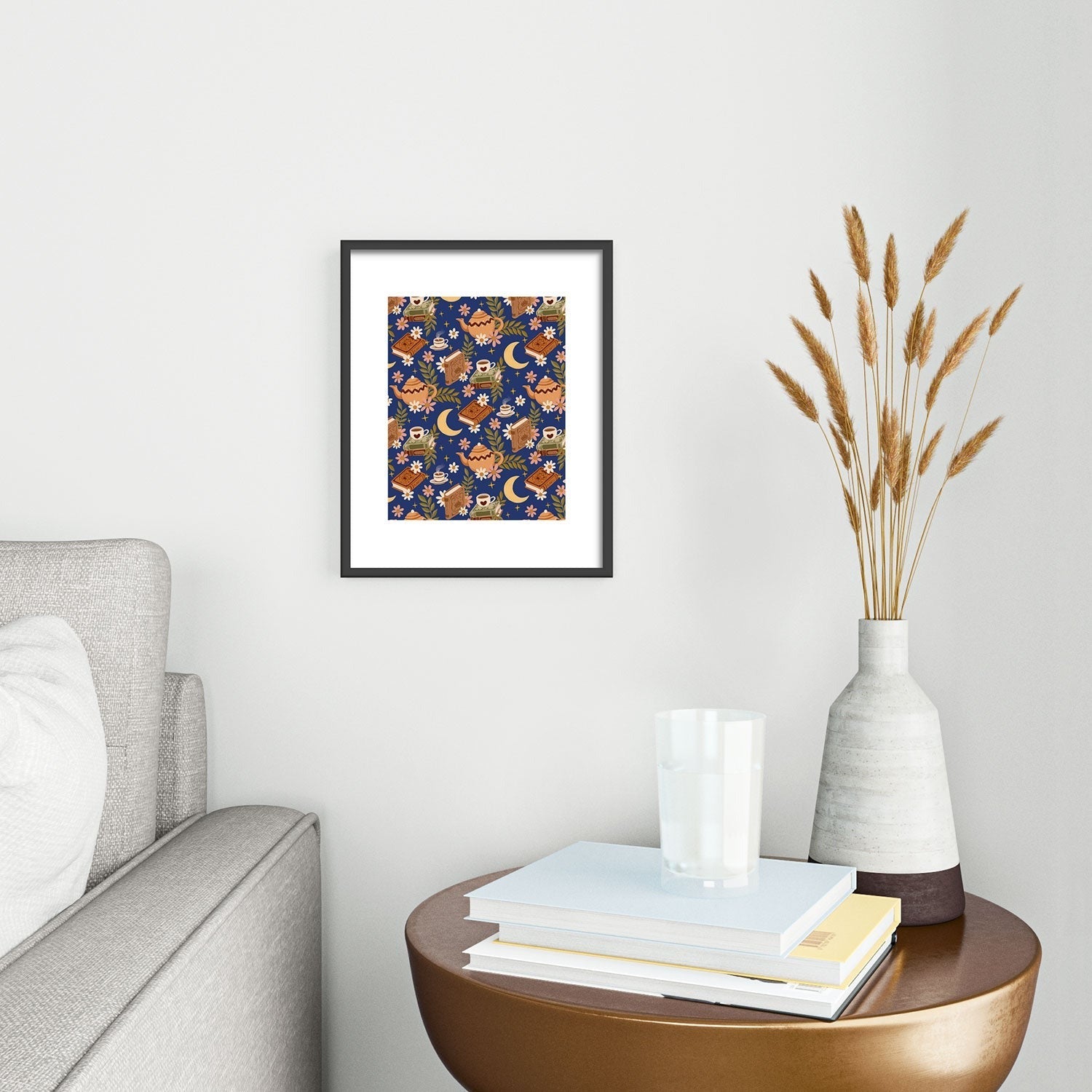 Avenie Moonlit Reading Nook II Metal Framed Art Print