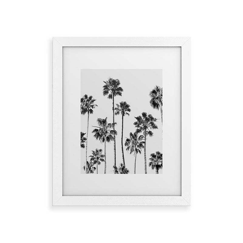 Gal Design Black And White Palms Framed Art Print