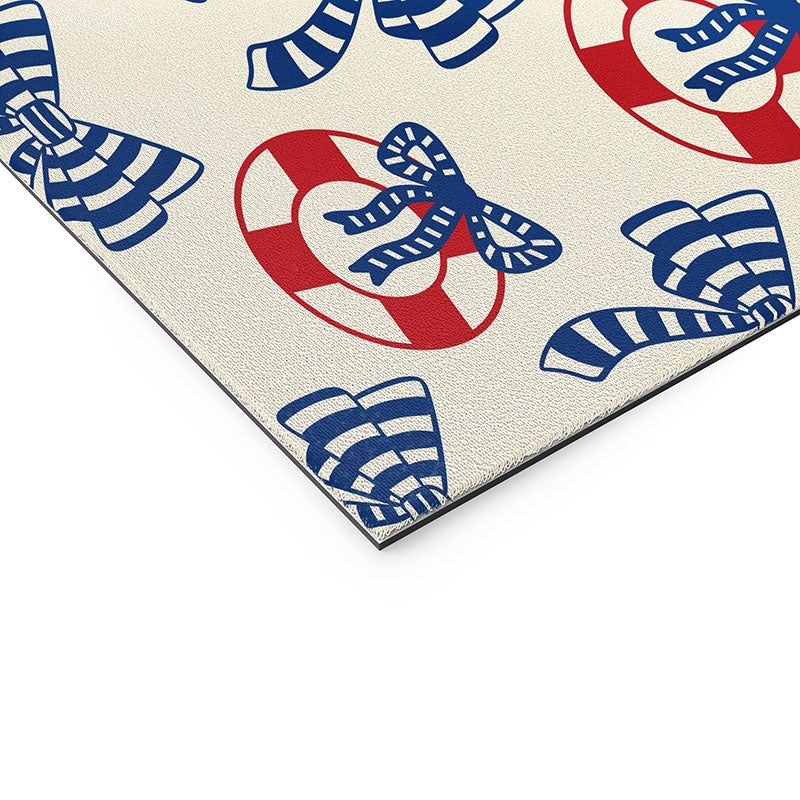 Design by Spark Nautical Christmas Bows Welcome Mat