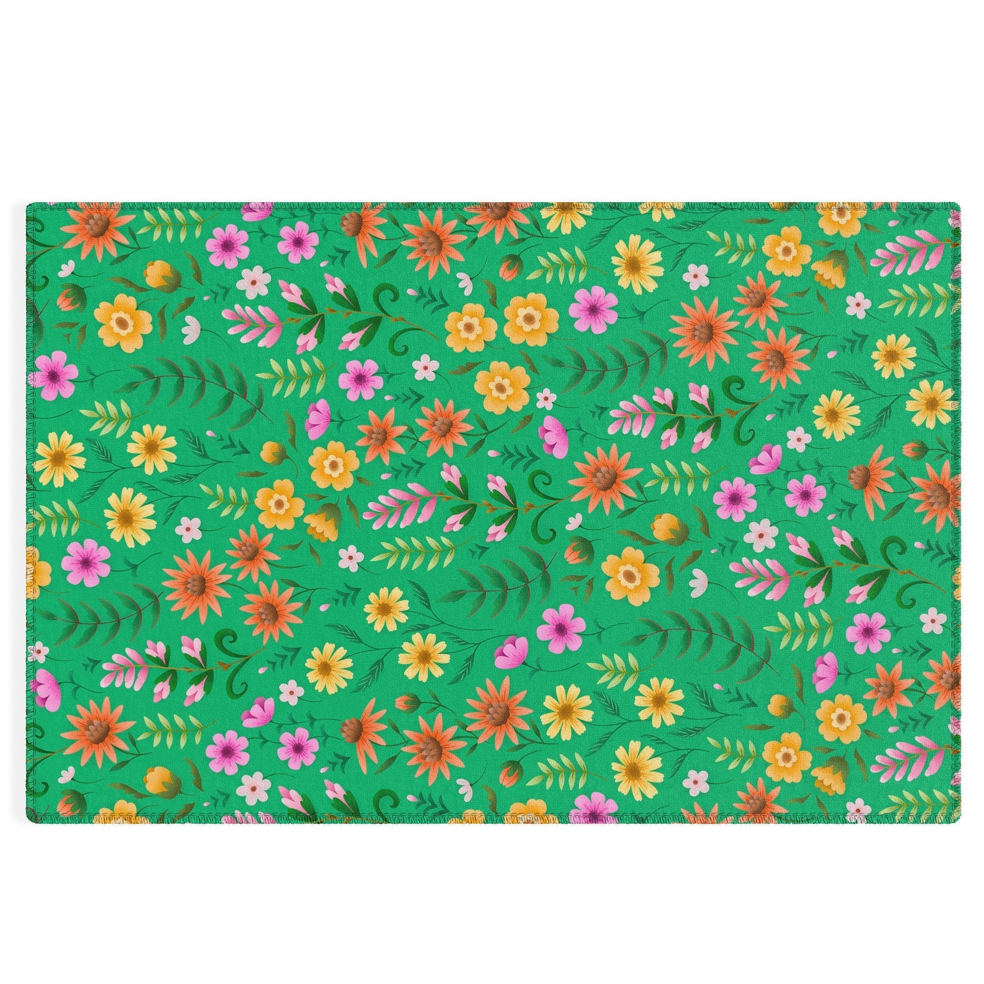 Pimlada Phuapradit Ditsy Spring Floral Green Outdoor Rug