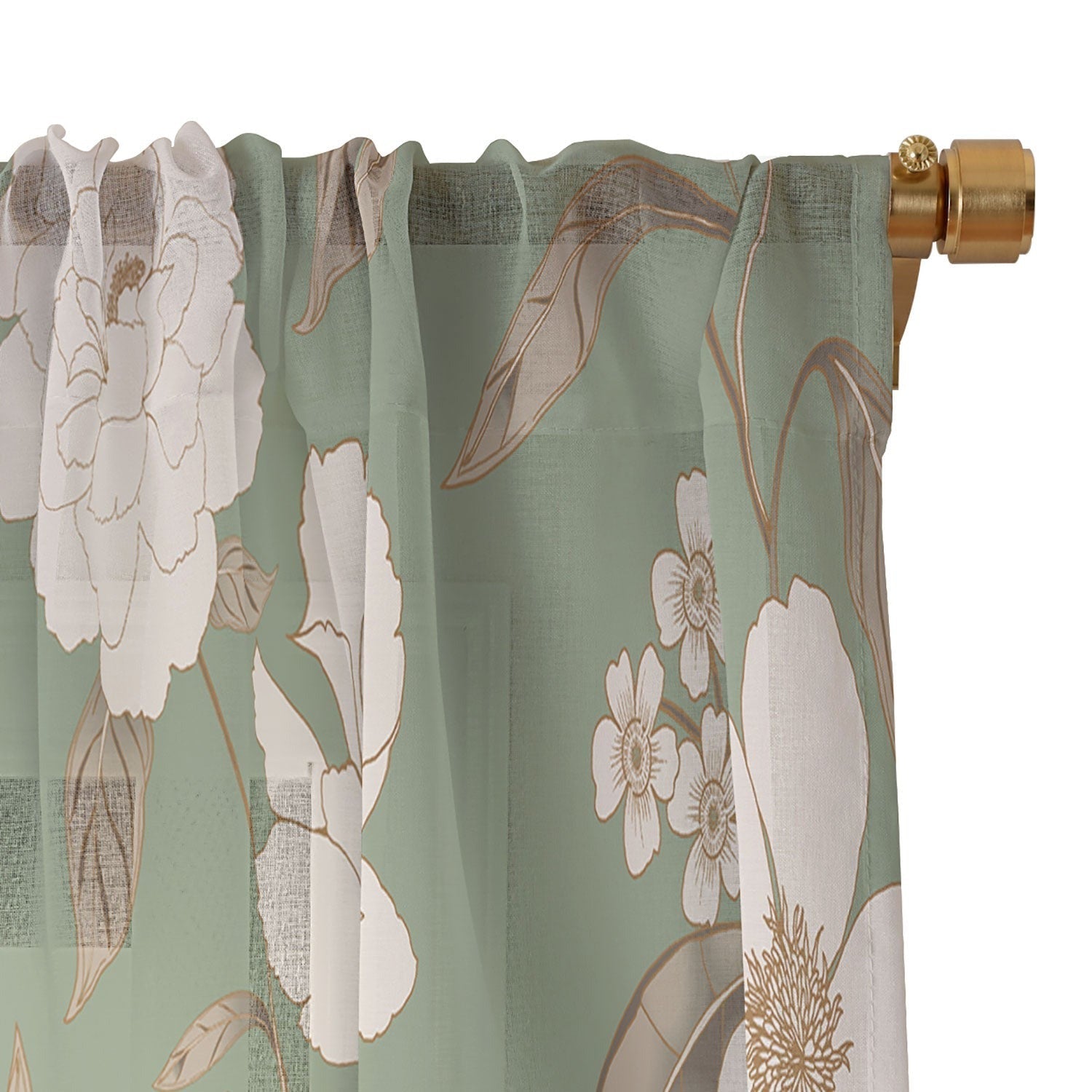 Gabriela Fuente Olive Floral Roberta Sheer Non Repeat