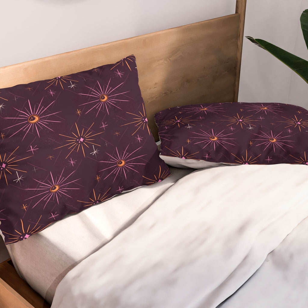 Little Om Pattern Little Moon plum Pillow Shams