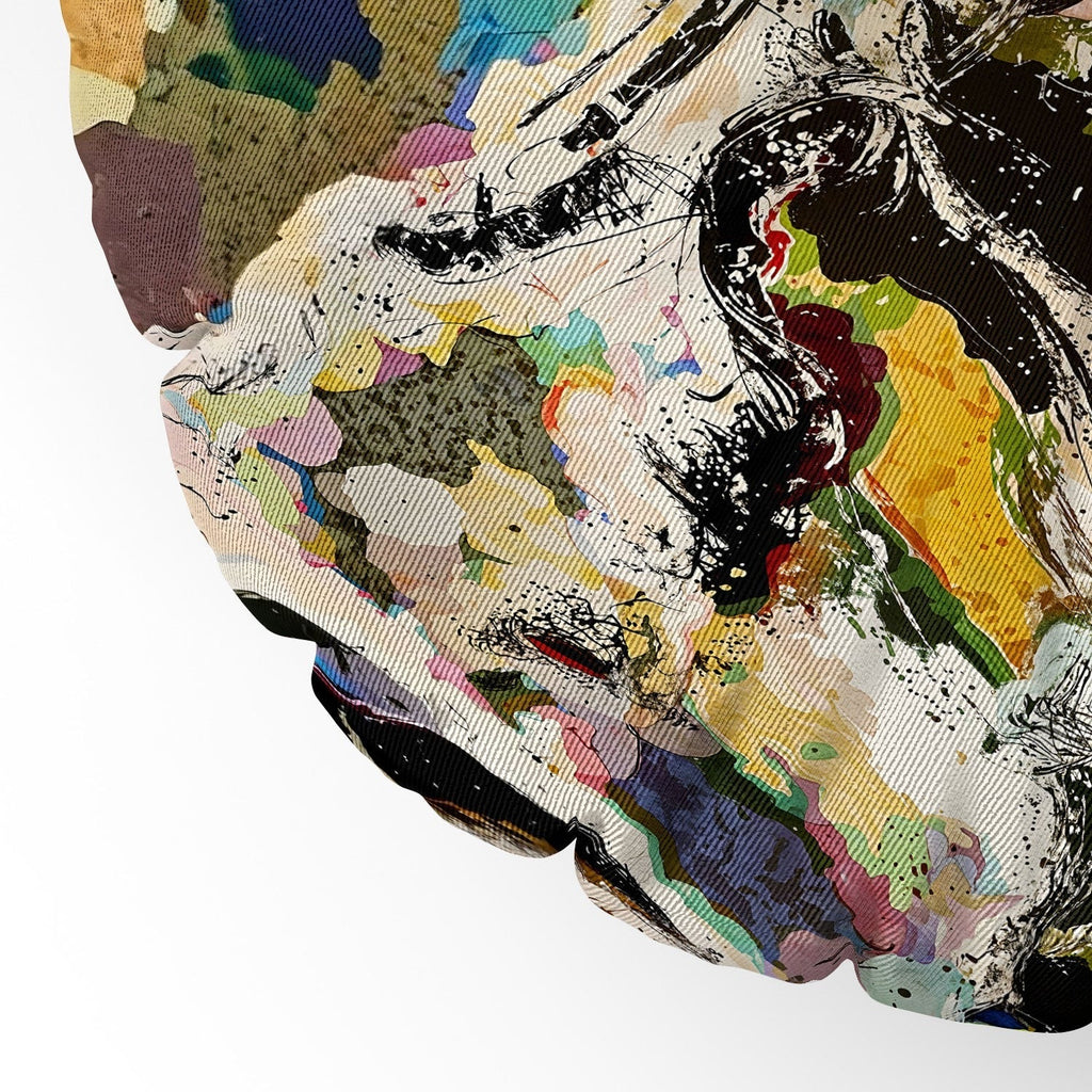 83 Oranges Echoes Beneath the Surface Floor Pillow Round