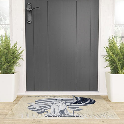 DENY Designs Liberty and Justice Woman Welcome Mat