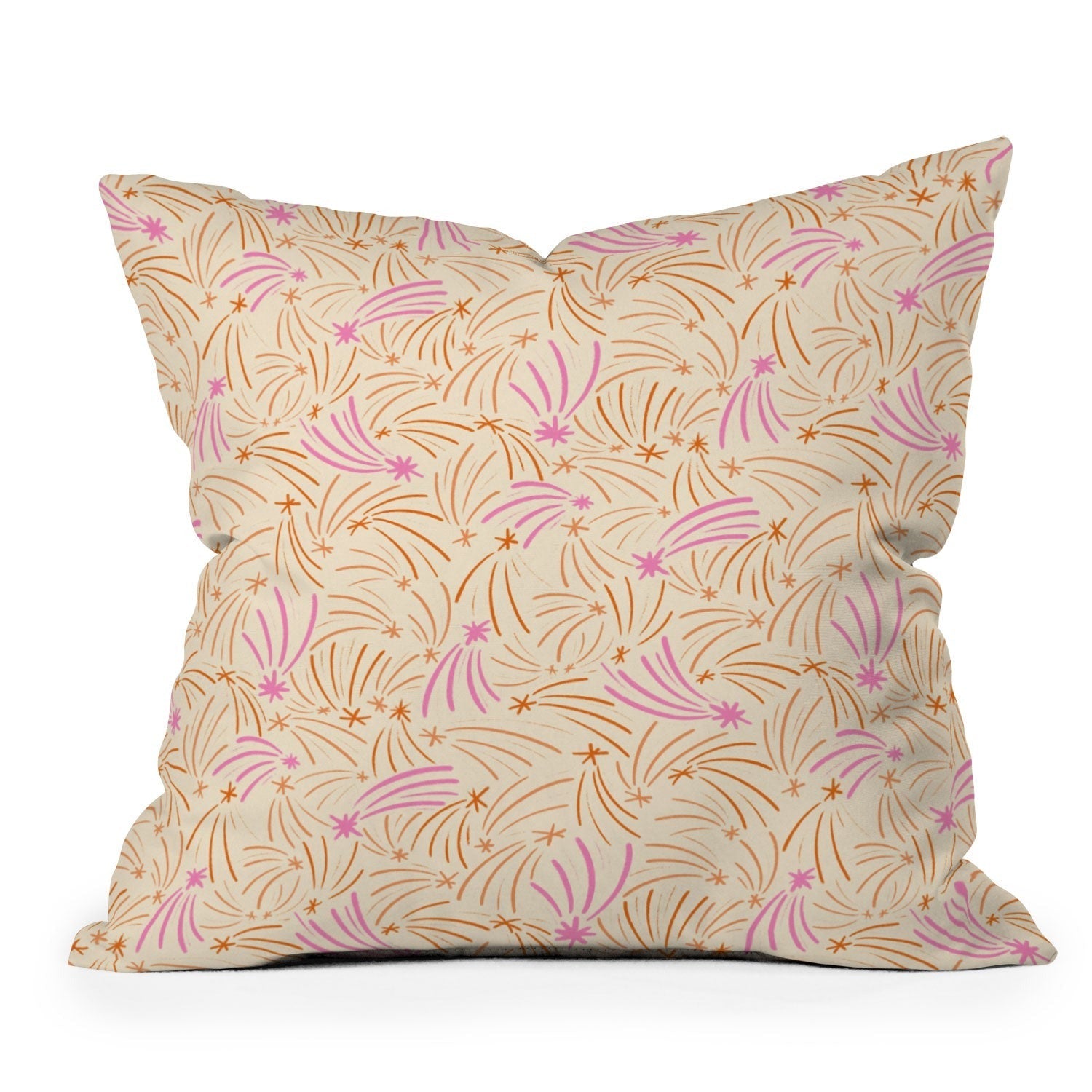 Little Om Pattern Shooting Stars cream Outdoor Throw Pillow