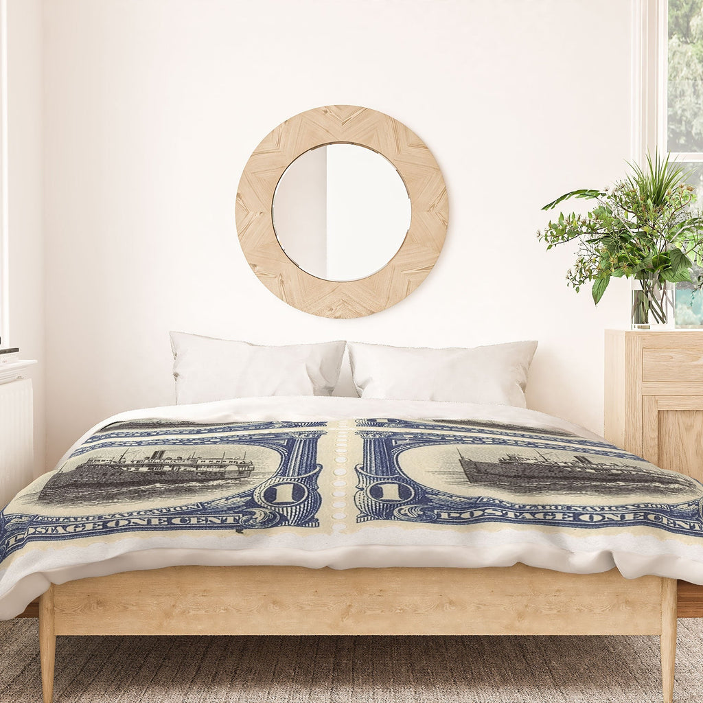 DENY Designs 1901 1c Fast Lake Navigation Stamps Duvet Cover