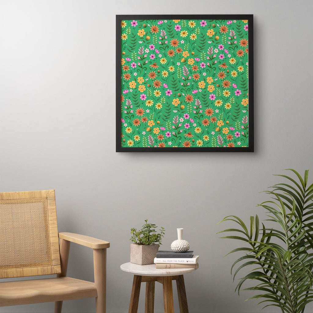 Pimlada Phuapradit Ditsy Spring Floral Green Framed Wall Art