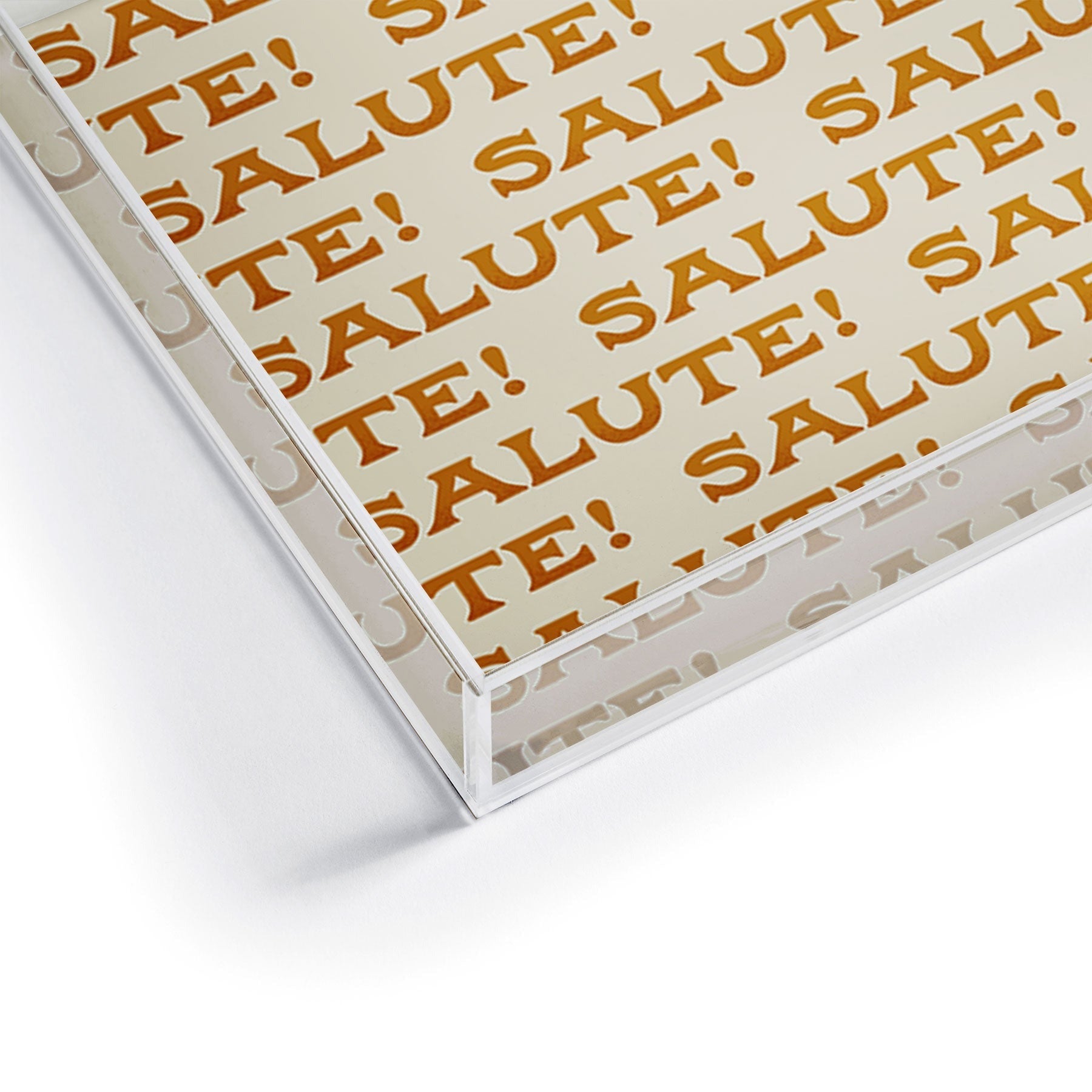 Jessica Molina Salute Gold Pattern on Cream Acrylic Tray