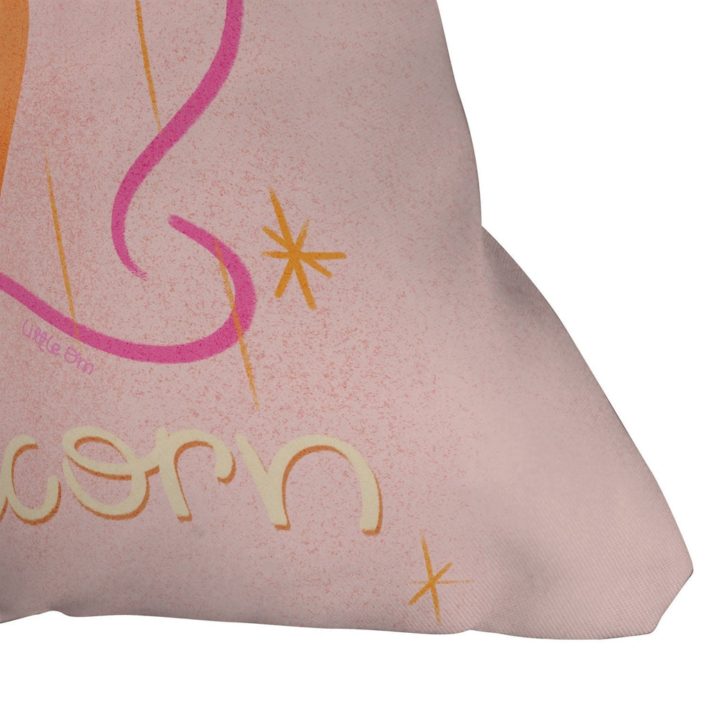 Little Om Zodiac Sign Capricorn Outdoor Throw Pillow