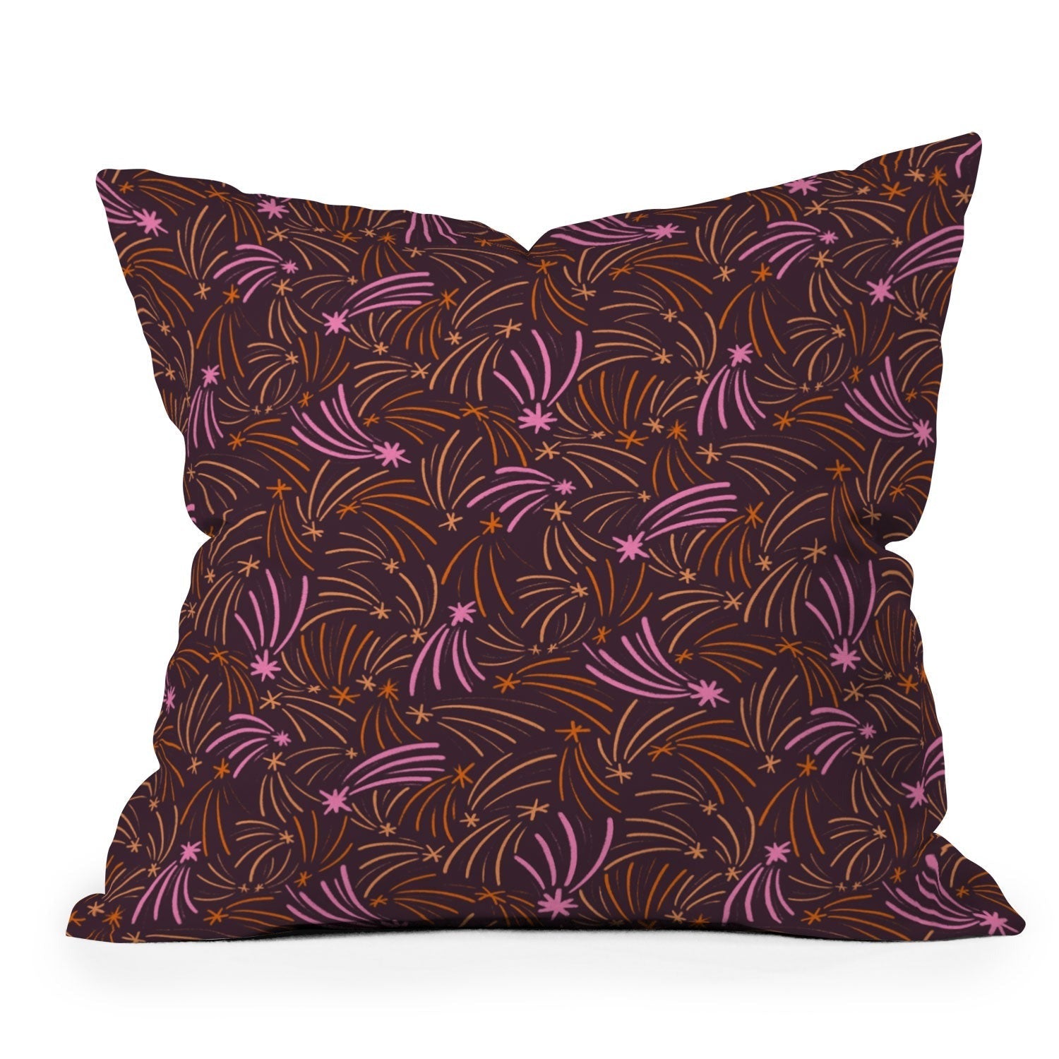 Little Om Pattern Shooting Stars plum Outdoor Throw Pillow