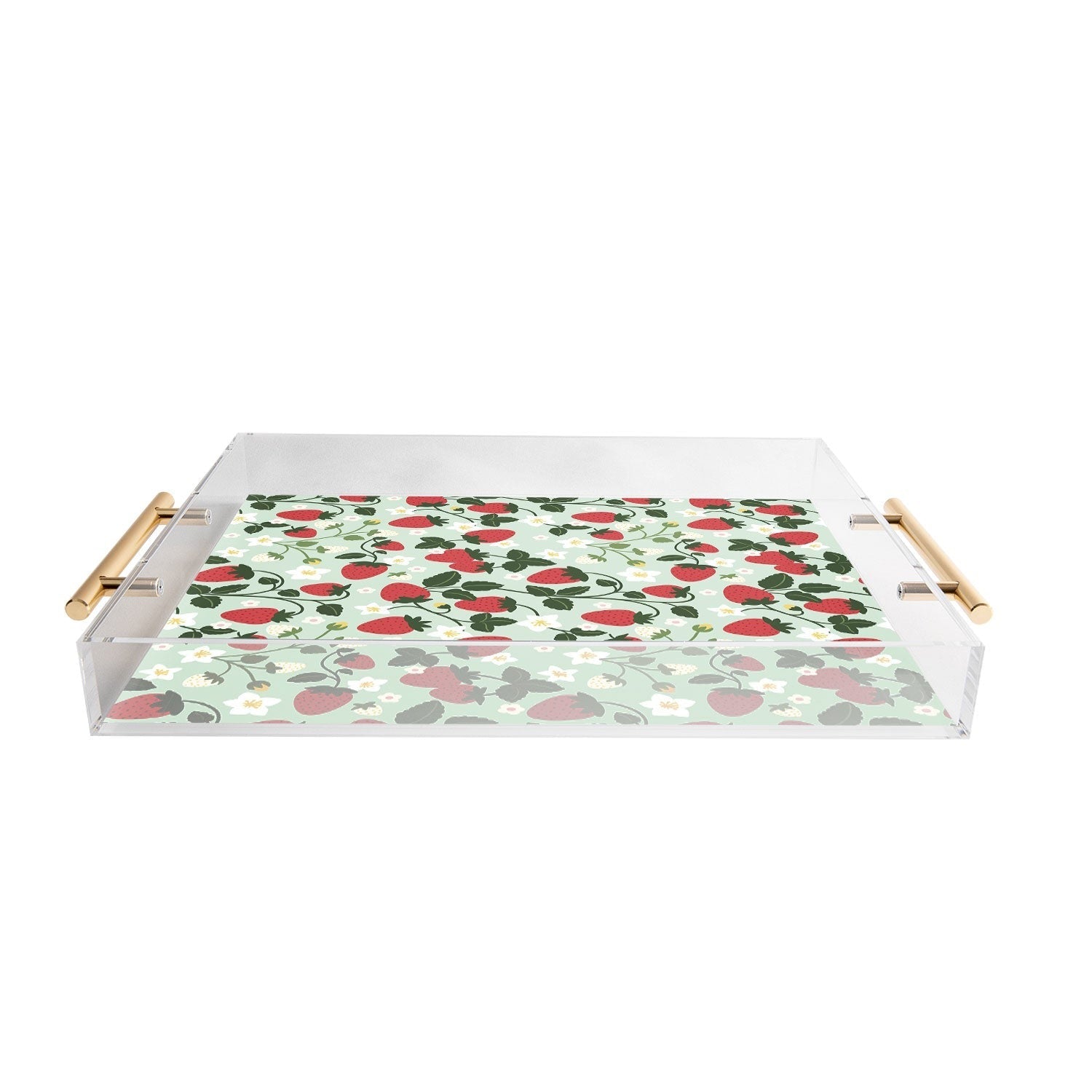 Design by Spark Strawberry Florals Fields Acrylic Tray