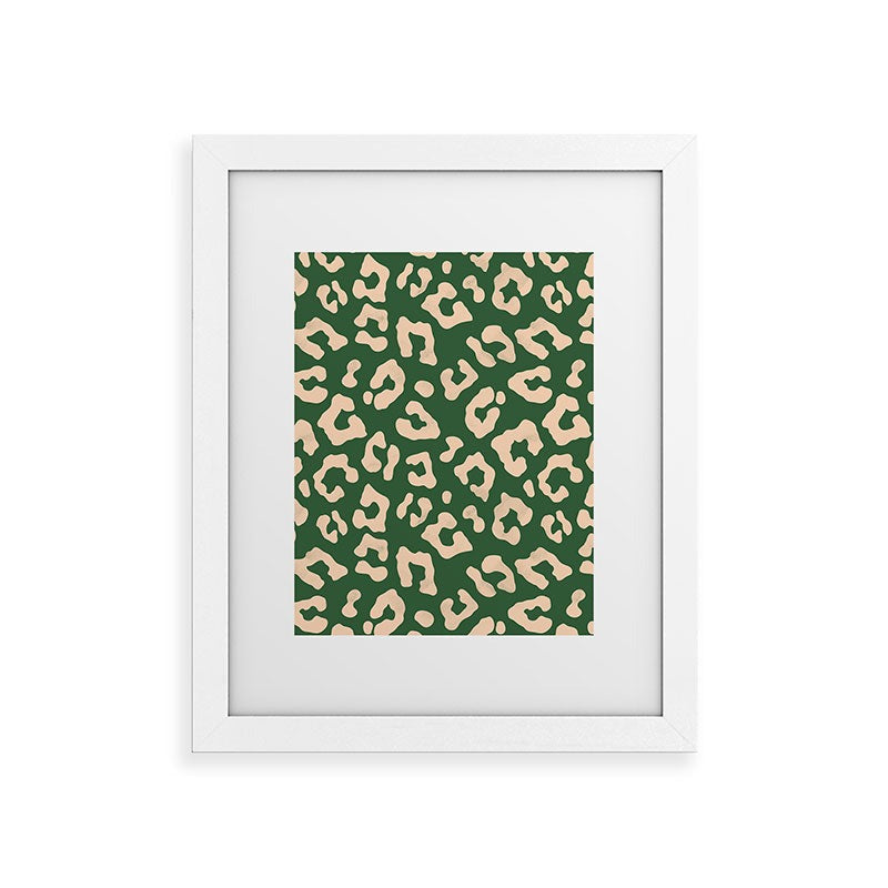 Avenie BR Cheetah Print In Green Framed Art Print