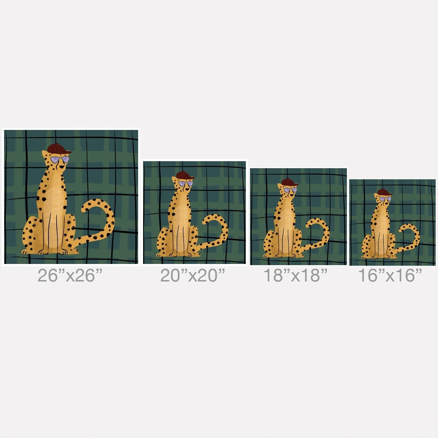 Design by Spark Cheetah Cool Cat Outdoor Throw Pillow