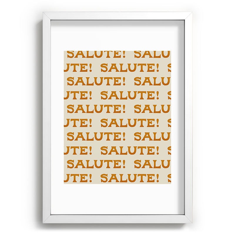 Jessica Molina Salute Gold Pattern on Cream Recessed Framing Rectangle
