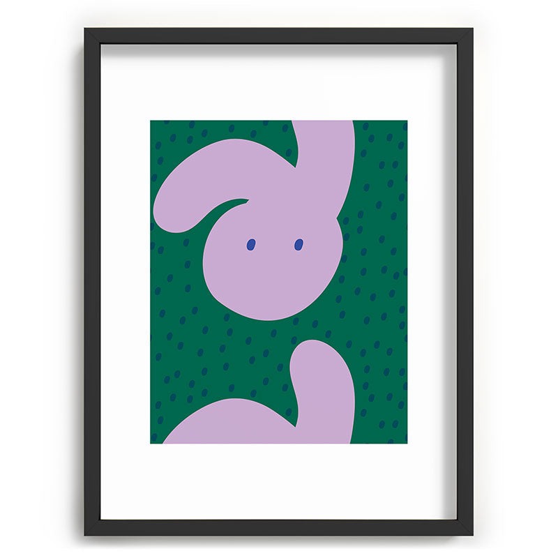 Camilla Foss Pebbles and Rabbit Recessed Framing Rectangle